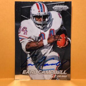 2014 Panini Prizm Prizms Red White & Blue Earl Campbell #197 SIGN AUTOGRAPH